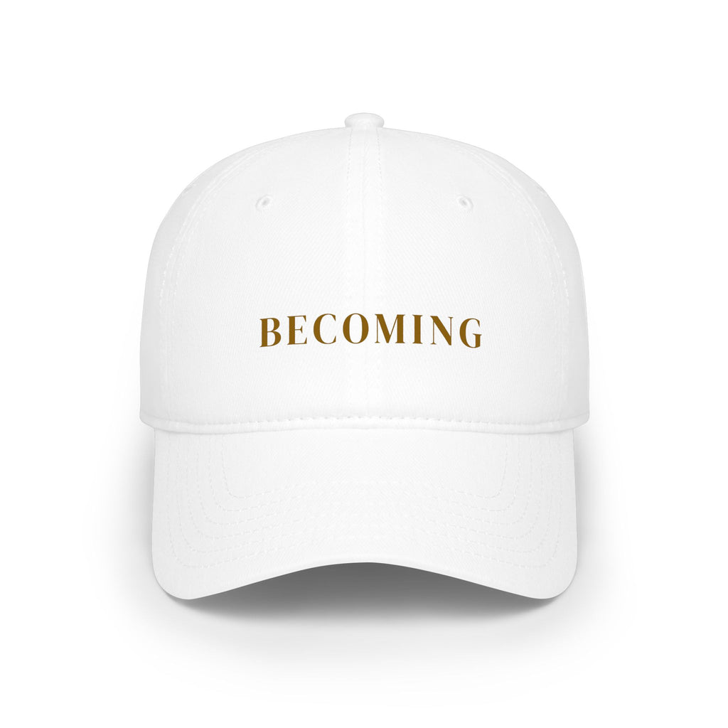 BECOMING Embroidered Low Profile Baseball Cap — Reflective Metallic Accent