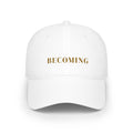 BECOMING Embroidered Low Profile Baseball Cap — Reflective Metallic Accent