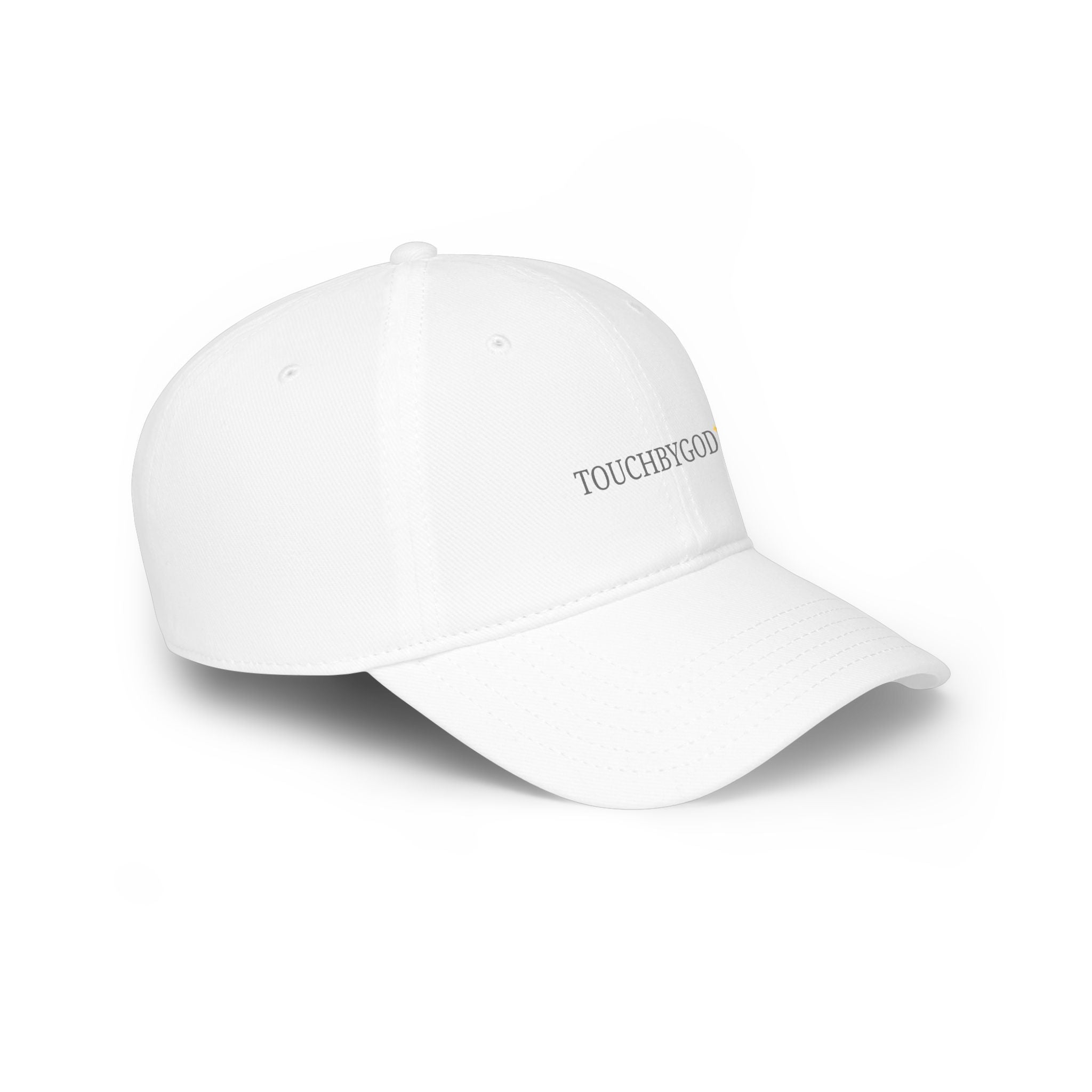 TOUCHBYGOD Embroidered Low Profile Baseball Cap — Minimalist White Dad Hat