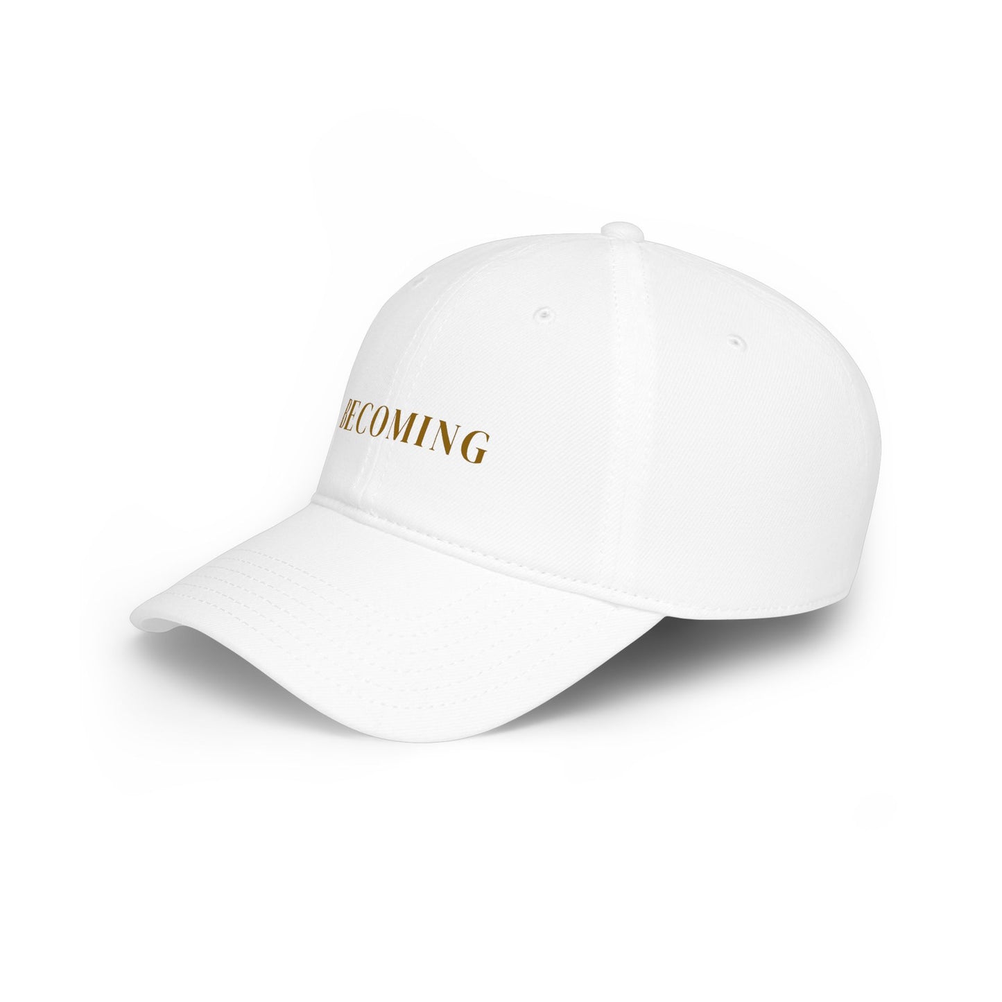 BECOMING Embroidered Low Profile Baseball Cap — Reflective Metallic Accent