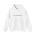 TOUCHBYGOD Minimalist Logo Hoodie — White Graphic Hooded Sweatshirt
