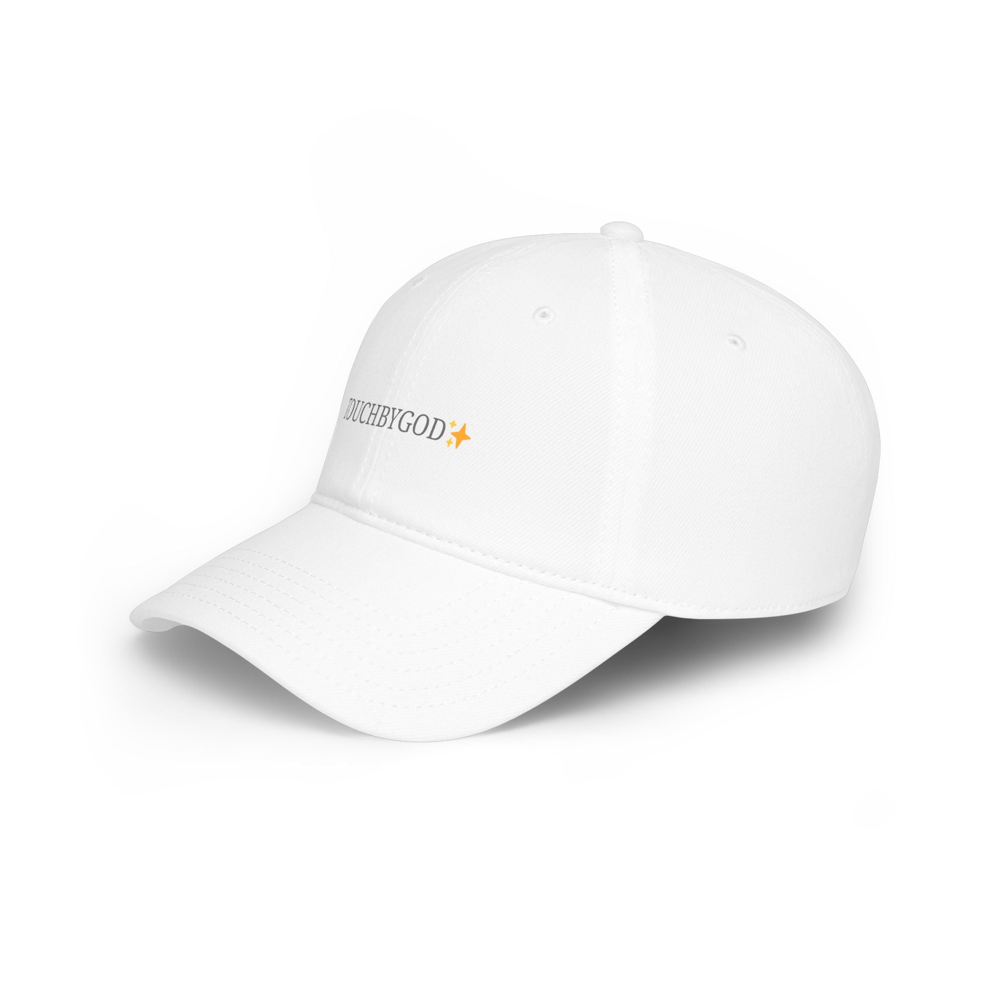 TOUCHBYGOD Embroidered Low Profile Baseball Cap — Minimalist White Dad Hat