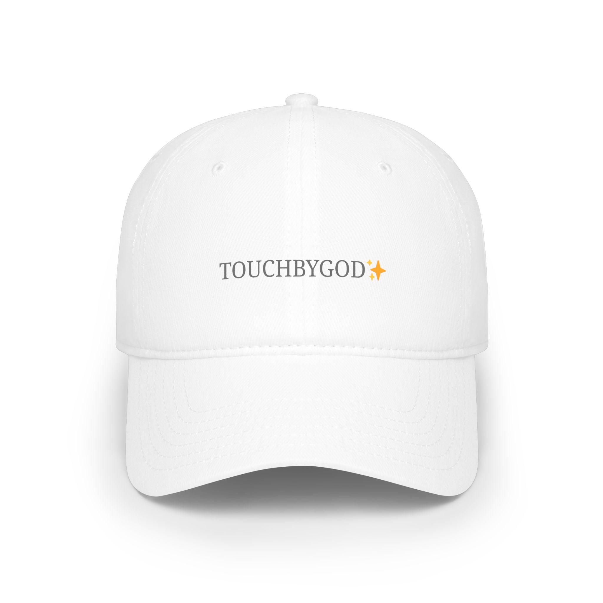 TOUCHBYGOD Embroidered Low Profile Baseball Cap — Minimalist White Dad Hat