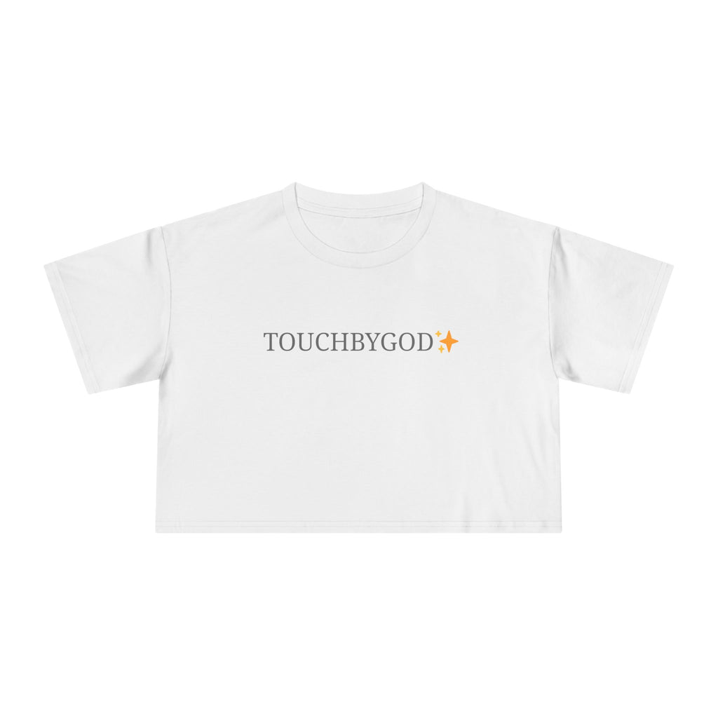 TouchByGod Crop Tee — Minimalist Faith Graphic Women's Cropped T-Shirt