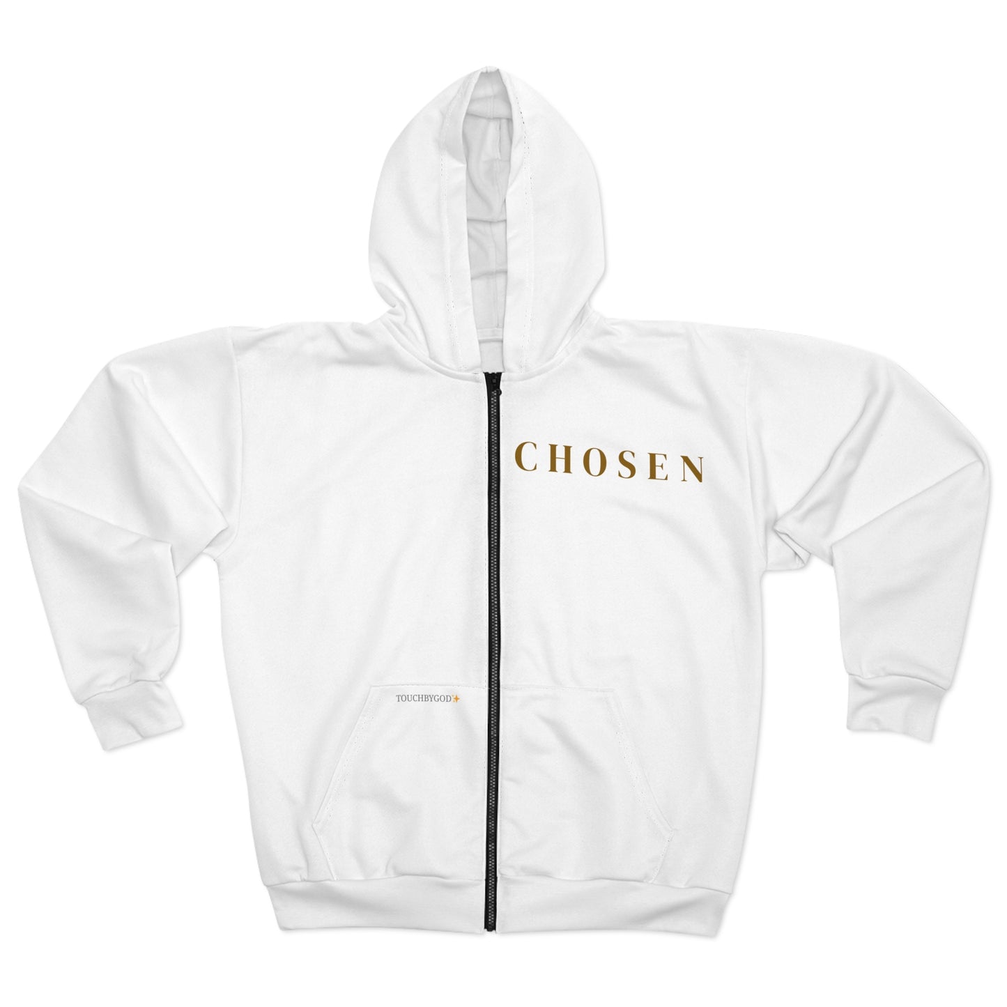 Chosen Dark Brown Typography Zip-Up